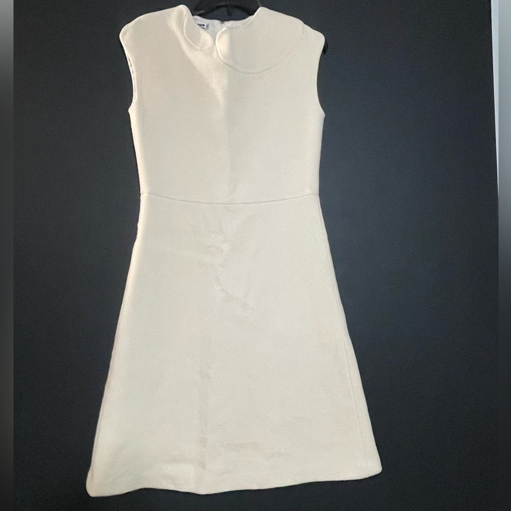 Jil Sander Cream Sleeveless Mini Dress Made in Italy